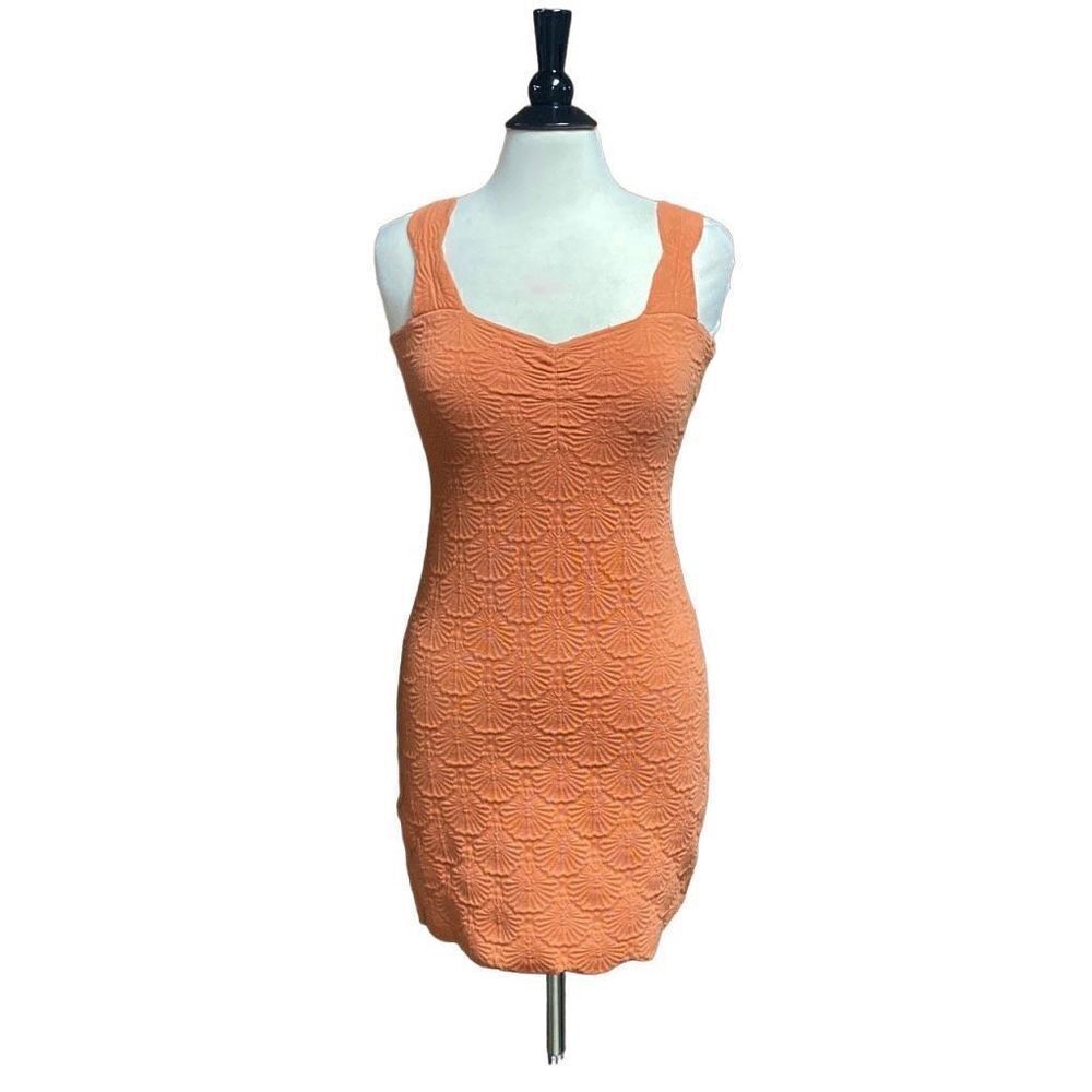 Peach Love Burnt Orange Sleeveless Body-con Dress Size Large NWT